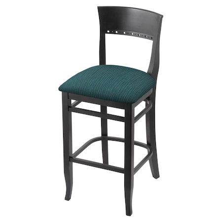 Holland Bar Stool Co 25" Counter Stool, Black Finish, Graph Tidal Seat 316025Blk022